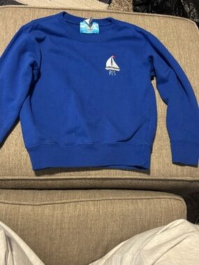 Kiel James Patrick Royal Blue Kids Sweatshirt with Sailboat Embroidery